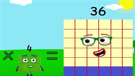 Numberblocks Multiplying By Four 4 Times Table Counting By