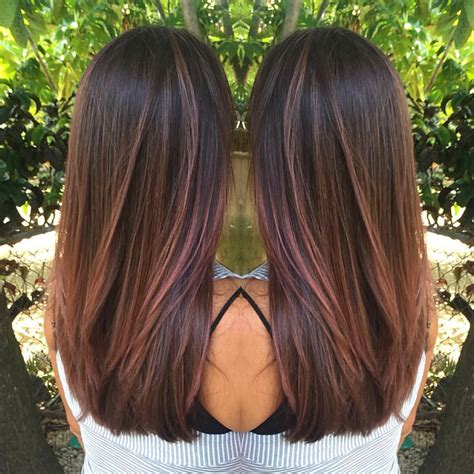 If you have an extended bob cut and want to show your hair color, then this color is perfect for you as the toffee highlights on the chocolate brown base provide you with a rich and vibrant texture. Instagram photo by KellyMassiasHair • Jul 30, 2015 at 3 ...