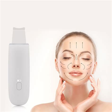 ultrasonic ion skin scrubber massager device rechargeable deep cleaning high frequency vibration