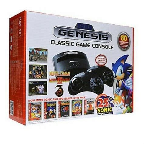 Sega Genesis Mega Drive Retro Video Game Console With 80 Classic Games Fb8280b For Sale Online