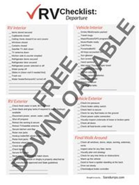 We did not find results for: Preparing to go RVing? FREE downloadable RV checklist ...