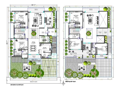 Large Bungalow Architecture Plan Autocad Drawing Dwg File Cadbull