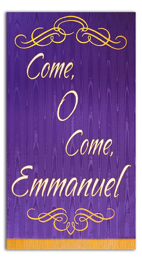 Come O Come Emmanuel With Gold Scrolls Christian Banners For