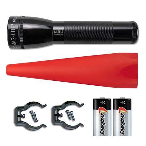 Maglite Ml25lt Led Flashlight Black And Safety Pack Red