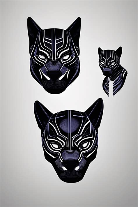 Power Black Panther Head Animal Stickers · Creative Fabrica