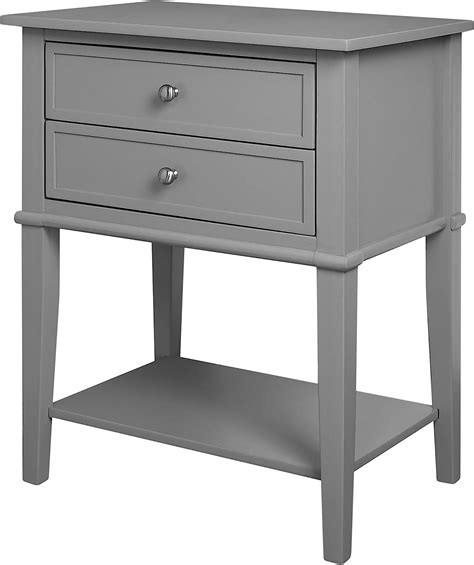 Ameriwood Franklin Accent Table With 2 Drawers Mdf Grey 2825 X 22 X