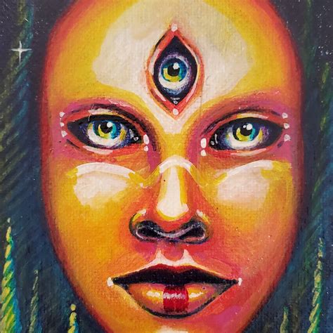 3rd Eye Meditation Art Trippy Decor Metaphysical Painting Etsy
