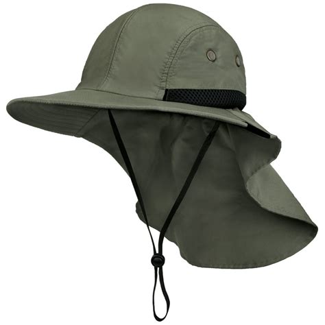 Sun Cube Mens Fishing Hat With Neck Flap For Men Sun Hat With Wide
