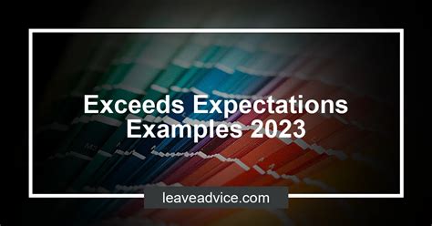 Exceeds Expectations Examples 2023