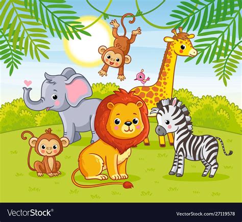 Cute African Animals In The Jungle Animals In The Green