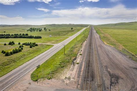 Highway In Nebraska Sandhills Stock Photo Image Of Perspective Back