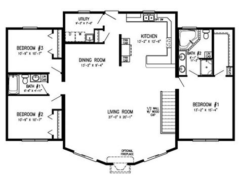 Modular Homes With Open Floor Plans Log Cabin Modular Homes One Story