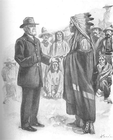 dessin gén oliver howard et chef joseph fin de la guerre des nez percés oct 1877