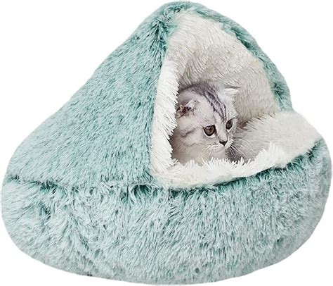 Yage Calming Cat Bed Fluffy Plush Kitten Bed Washable Anti Anxiety