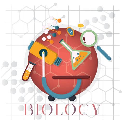 Biology Concept Vector Illustration Decorative Design Stock Vector