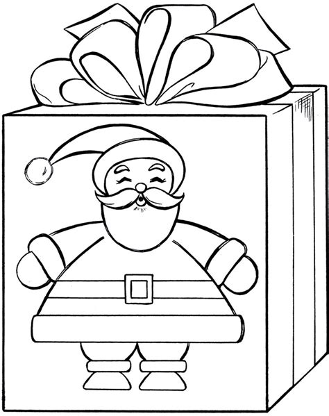 Days of coloring fun with our printable christmas coloring pages for kids! Santa Gift Coloring Page - Cute! - The Graphics Fairy
