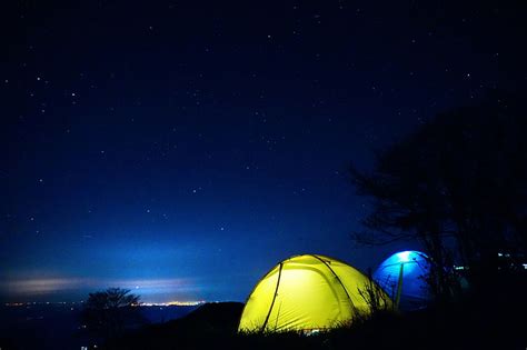 You will definitely choose from a huge number of pictures that option that will. HD wallpaper: yellow and blue camping tents, night, starry ...