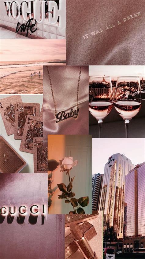 Rose Gold Aesthetic Collage Wallpaper Rose Gold Wallpaper Iphone