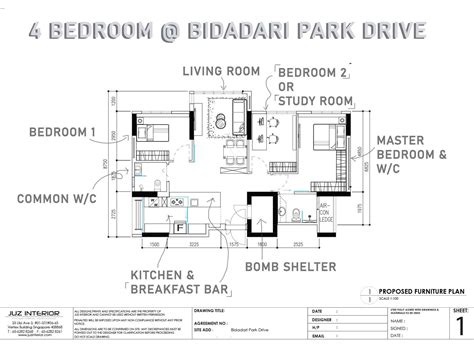 4 Room Hdb Bto Bidadari Park Drive Floor Plan Floor Plan Design