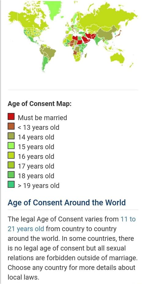 Ss Age Of Consent Map Must Be Married 13 Years Old Years Old Is Years Old 16 Years Old Years