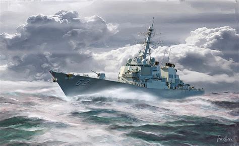 Navy Arleigh Burke Class Digital Art By James Vaughan Pixels