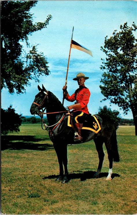Vintage Postcard Royal Canadian Mounted Policeman In Full Regalia