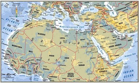 Map Of North Africa And Southwest Asia