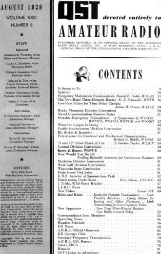 August 1939 Qst Table Of Contents Rf Cafe