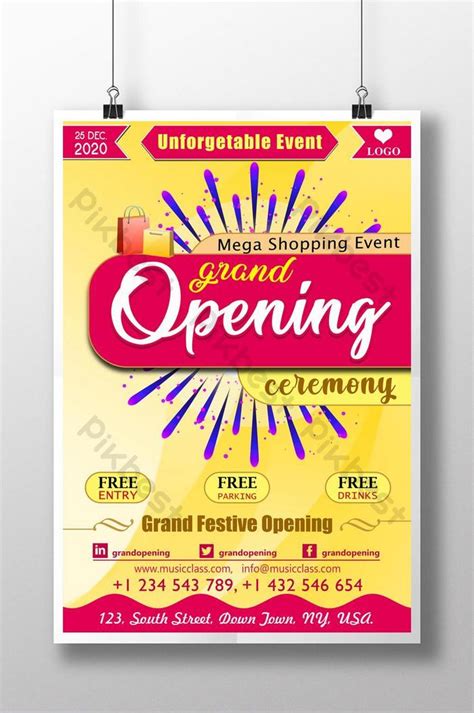 Grand Opening Poster - Free Download Vector PSD and Stock Image