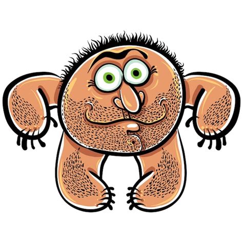 Premium Vector Funny Cartoon Monster With Stubble Vector Illustration