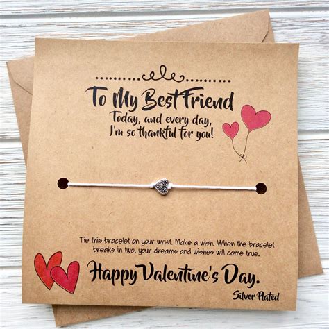 Best Friend Bracelet Valentines Day Card Lemon Art Studio