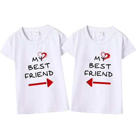 Women Cute Best Friend Matching Letter T Shirt Bff T Shirt Women Lovers Tee Shirt My Best Friend