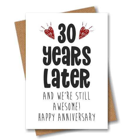 30th Anniversary Card 30 Years Later And Still Awesome Etsy Uk