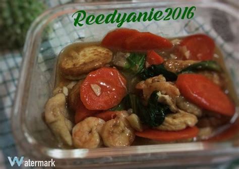 · masukkan ayam dan udang. Resep Sapo Tahu Seafood oleh Ary Wardani - Cookpad