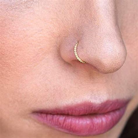 Amazon Gold Nose Ring Dainty Thin Indian Piercing Jewelry Made Of K Gold Plated Brass