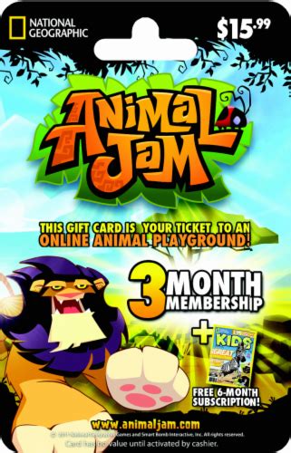 Animal Jam 3 Month T Card 1 Count Kroger