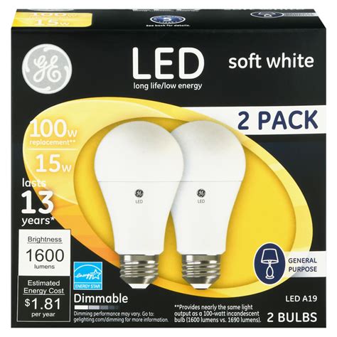 Save On Ge Led Light Bulbs Soft White 15 Watts Order Online Delivery