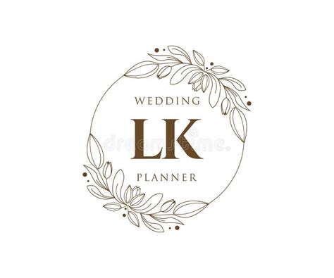 LK Initials Letter Wedding Monogram Logos Collection Hand Drawn Modern