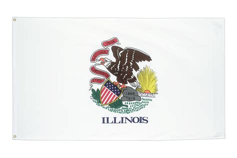 The flag of the state of illinois consists of the seal of illinois on a white background, with the the current flag depicts the great seal of illinois, which was originally designed in 1819 and emulated the. Illinois - 3x5 ft Flag (90x150 cm) - Royal-Flags