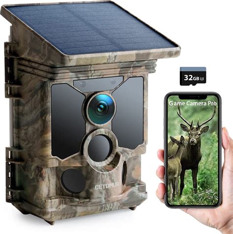 Solar Trail Cameras K Mp Ceyomur Wifi Bluetooth Trail Camera With Detection Angle Night