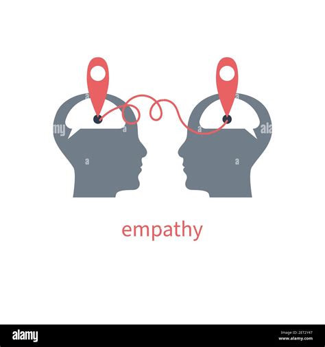 Empathy Symbol Two Profiles With Link Between Them Therapy Sign