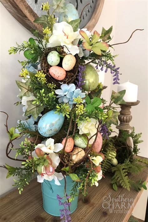 How To Make A Designer Easter Egg Topiary Like The Pros Easter Tree Decorations Easter Tree
