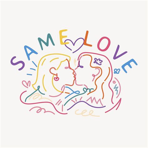 Lgbtq Same Love Sticker Lesbian Premium Psd Rawpixel
