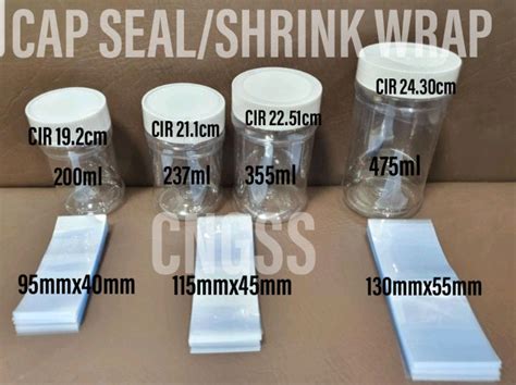 Pcs Ml Cap Seal Shrink Wrap Film Shrinkable Film