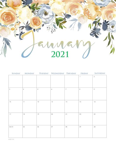 2021 calendars get 25% off 2022 wall calendars! Cute January 2021 Calendar Template | Januar kalender ...