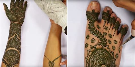 see the stunning end result of 7 hours of henna tattoos in 90 seconds