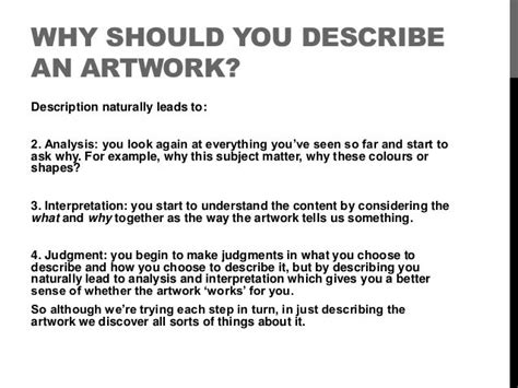 How Do You Describe An Artwork