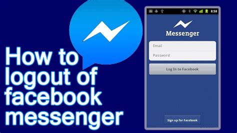 How To Log Out Facebook Messenger From Android Youtube