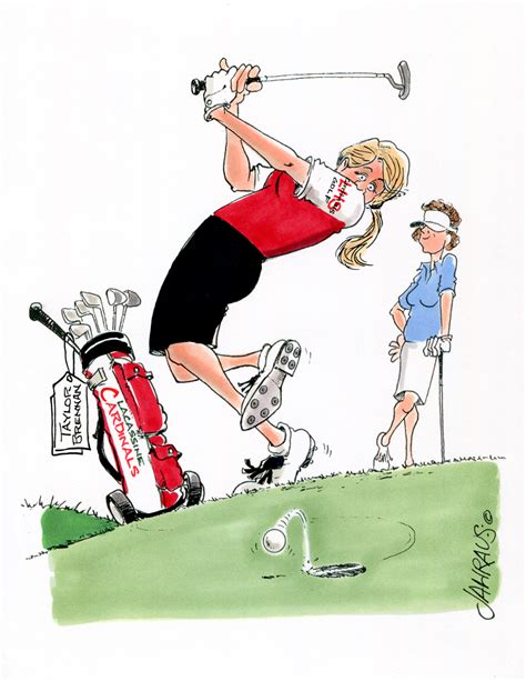 Putting Golfer Cartoon Fun T For Golfer Putting