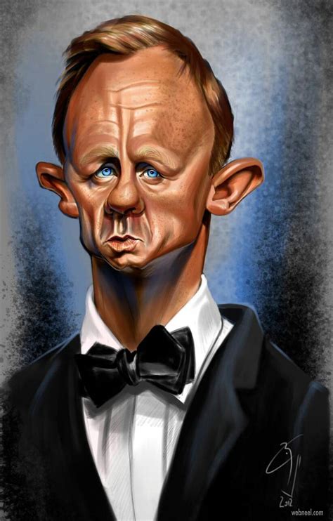 Daniel Craig Celebrity Caricature Drawing By Doug Strand 8